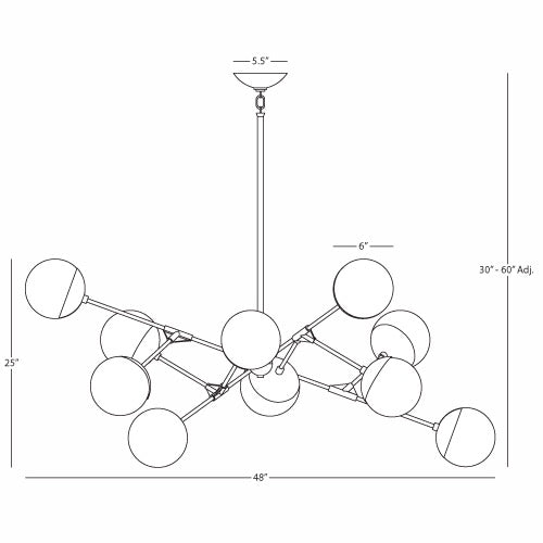 Robert Abbey Celeste Modern Brass Chandelier