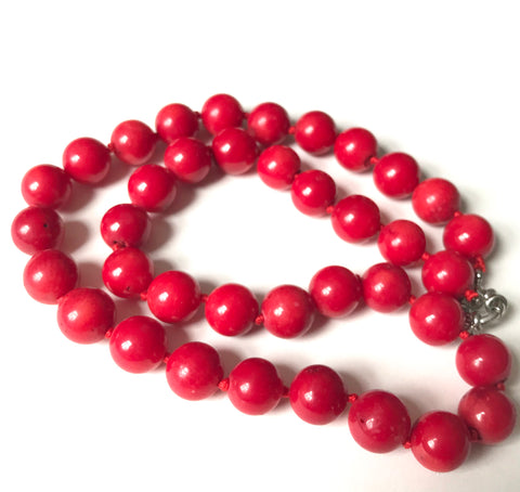 Exquisite vintage Chinese red coral necklace - Matthew Izzo Home
