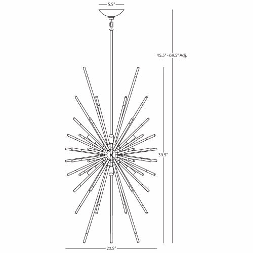 Robert Abbey Andromeda Nickel Vertical Chandelier