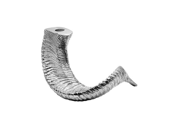 Ward Silver Leaf Ram’s Horn Candleholder