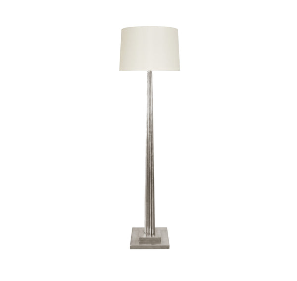 Capone Silver Leaf Floor Lamp w/Silk Shade
