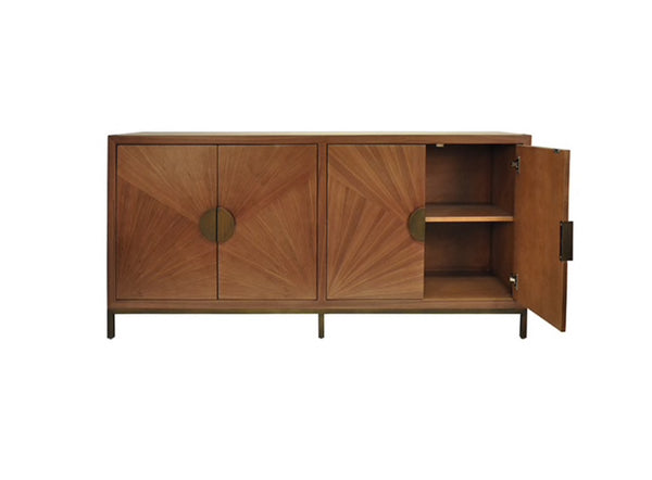 Emory Four Door Buffet - Walnut & Bronze