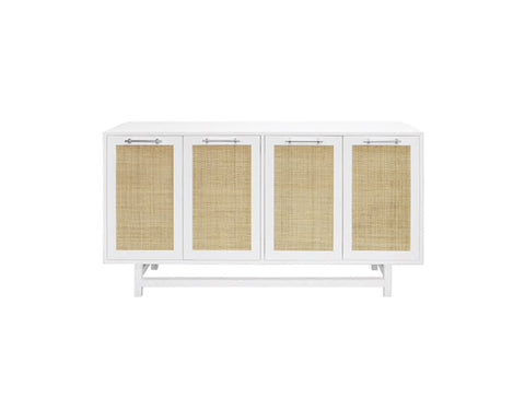 Worlds Away Macon Nickel/White Lacquer Buffet Cabinet - Matthew Izzo Home