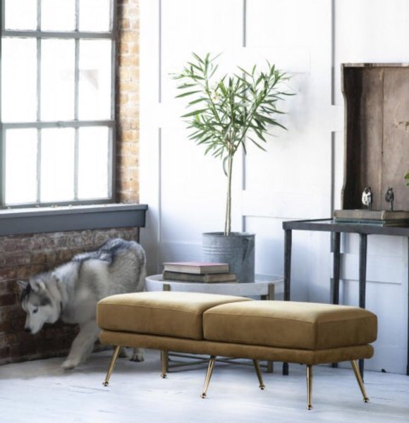 Conrad Velvet Retro Footstool - Matthew Izzo Collection