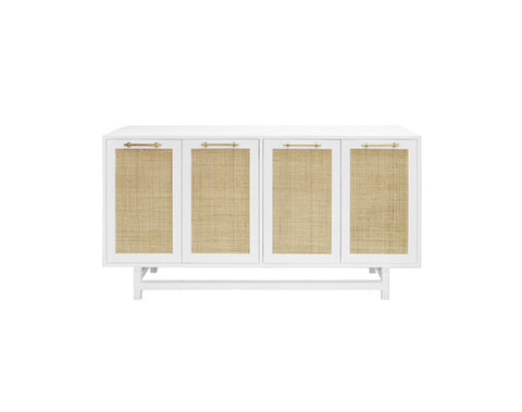 Worlds Away Macon Brass/White Lacquer Buffet Cabinet - Matthew Izzo Home
