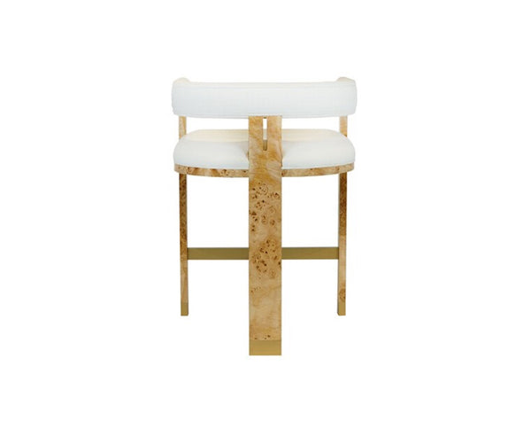 Cruise Tri-Leg Counter Stool - Burlwood & Brass
