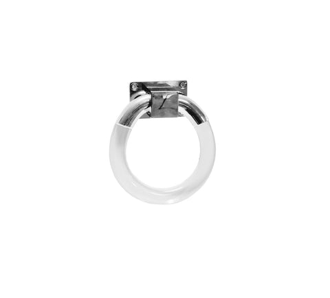 Worlds Away Lyra Acrylic Ring Nickel Hardware - Matthew Izzo Home