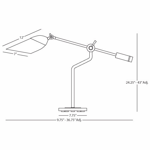 Robert Abbey Ferdinand Nickel Task Table Lamp