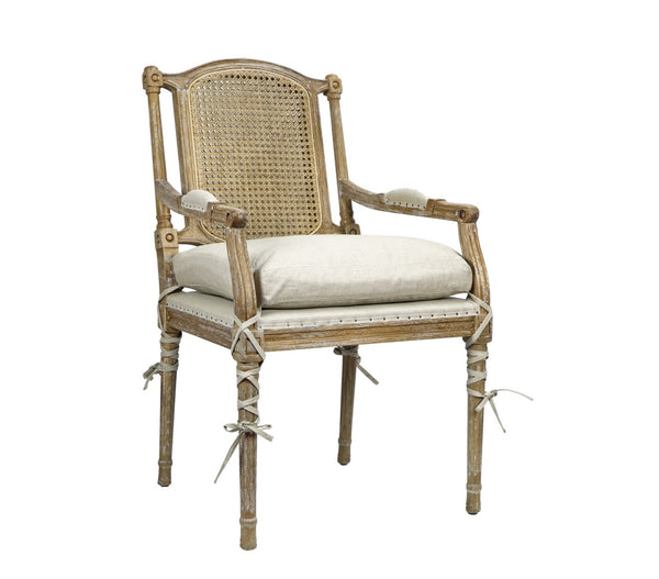 Cotswald Rustic Pine Wood Armchair w/Cushion - Matthew Izzo Collection