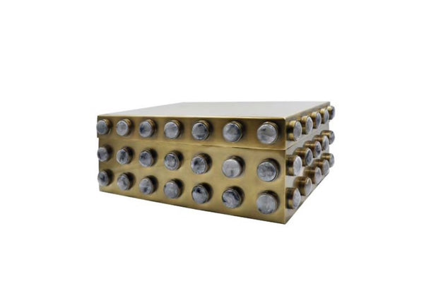 Alba Textured Brass Box - Small or Large