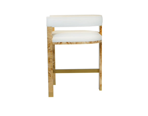 Cruise Tri-Leg Counter Stool - Burlwood & Brass