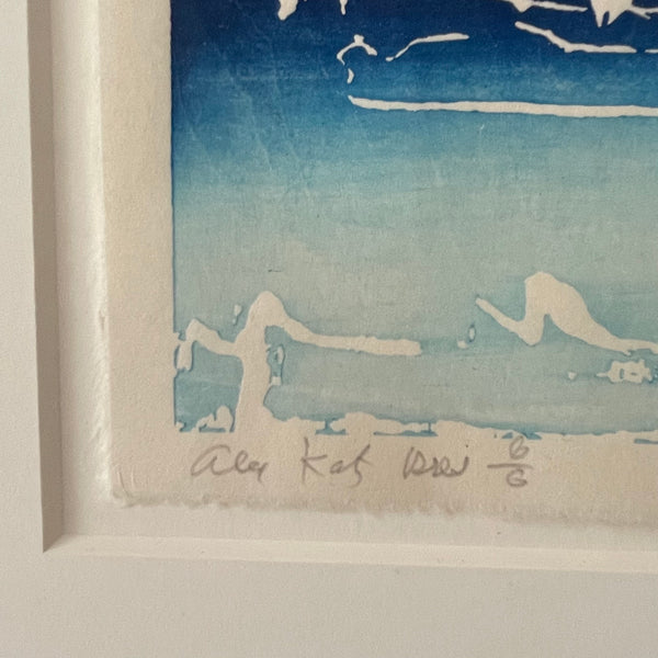 Framed Japanese Woodcut Paper by Alex Katz - Coleman Pond Edition 6/6
