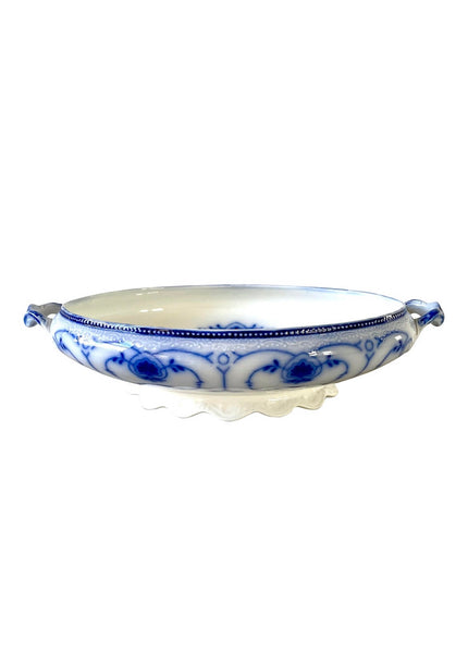 19th Century Flow Blue Serving Bowl by W.H. Grindley
