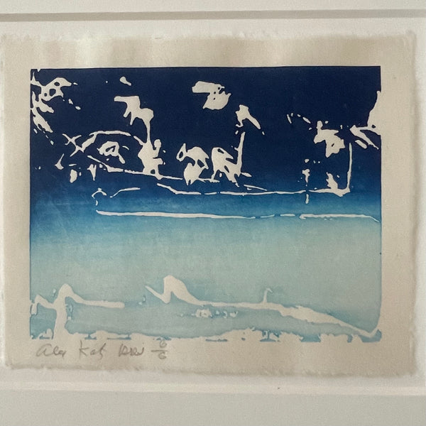 Framed Japanese Woodcut Paper by Alex Katz - Coleman Pond Edition 6/6
