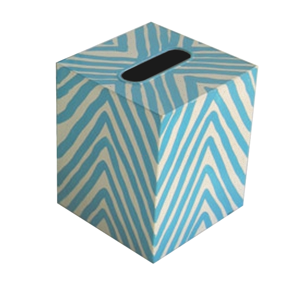 Tissue Box Cover - Handpainted Zebra - Four Color Options