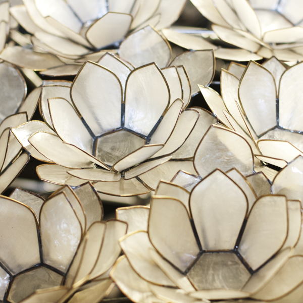 Venus Capiz Shell Pendant Light - Floral Design