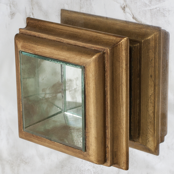 Savannah Gold Leaf & Mirror Accent Table