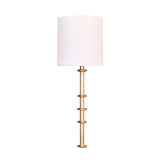 Blake Gold Leaf Wall Sconce w/White Linen Shade