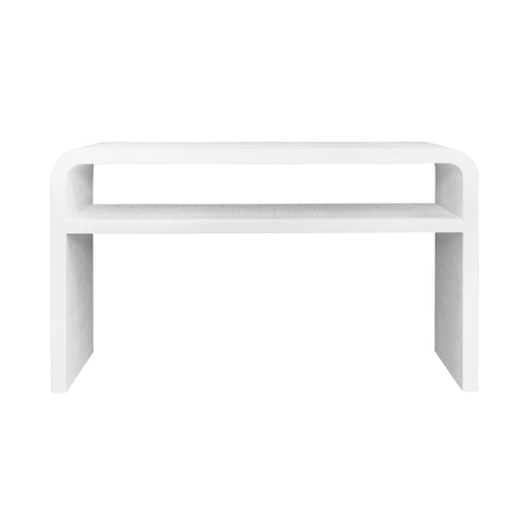 Marshall Waterfall Edge Two Tier Console Table - White Linen