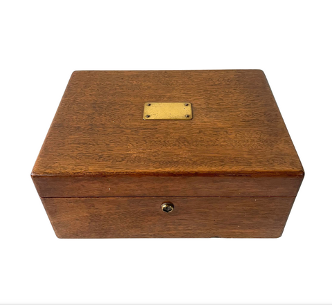 Vintage Wood Box with Brass Detail - Matthew Izzo Home