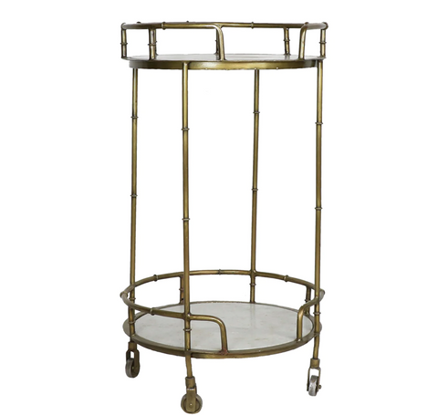 Faux Bamboo Bar Cart - Matthew Izzo Collection - Matthew Izzo Home