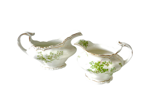 Vintage Royal Vitreous Saucière and Creamer by John Maddock & Sons - Pair - Matthew Izzo Home