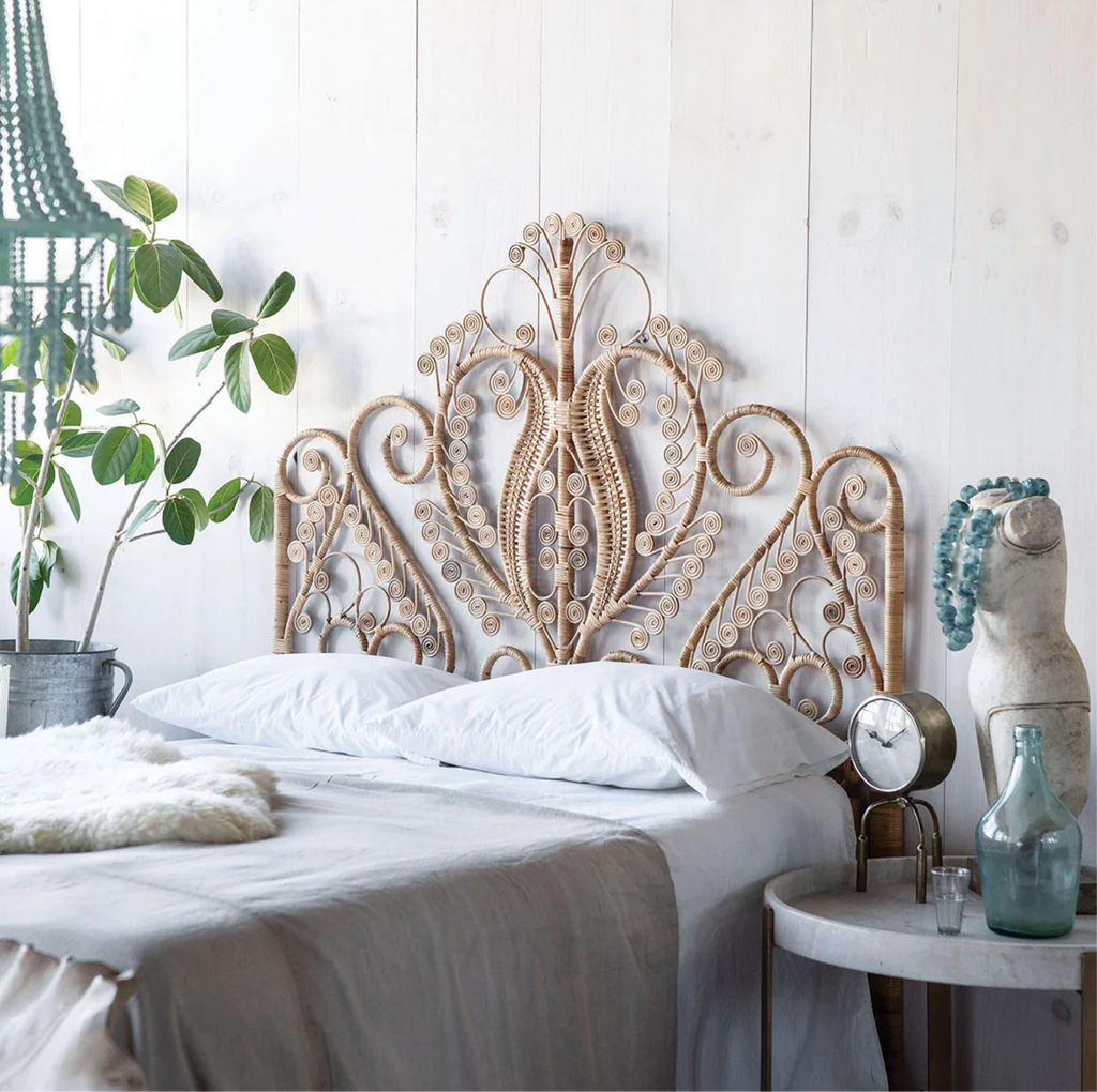 Lollipop Rattan Peacock Headboard - Matthew Izzo Collection