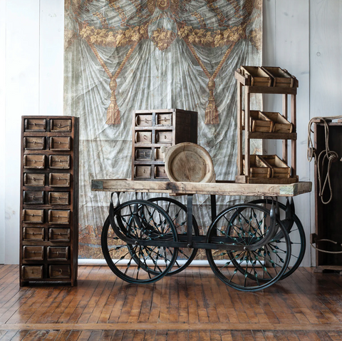 Wooden Trolley Cart - Matthew Izzo Collection