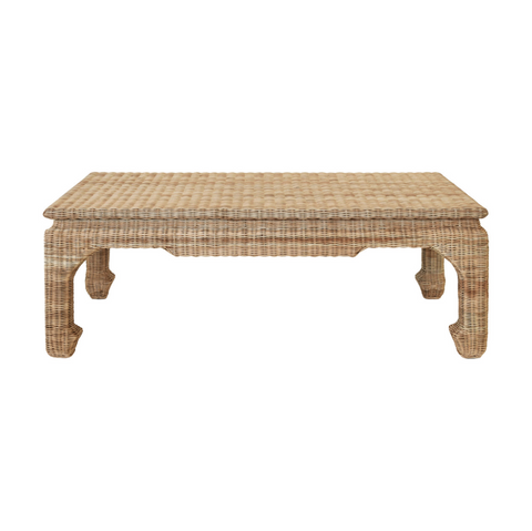 Worlds Away Guinevere Rattan Coffee Table