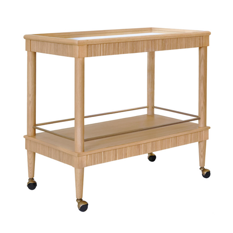 Worlds Away Dublin Bar Cart - Natural Oak