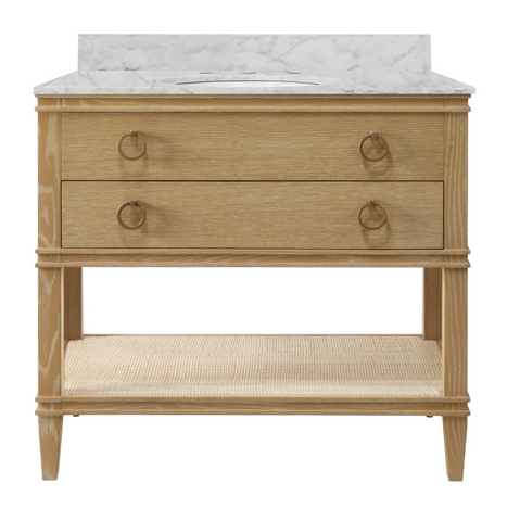 Cutler Single Sink Bath Vanity - Cerused Oak or Black