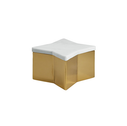 Vixen Brass & Marble Star Decorative Box - Small