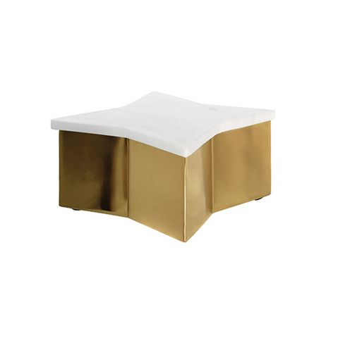 Vixen Brass & Marble Star Decorative Box - Large