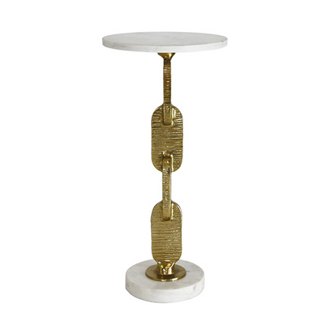 Ventura Brass & Marble Accent Table