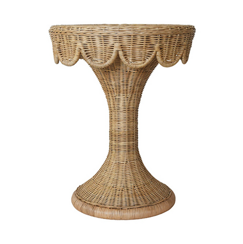 Orla Rattan Pedestal Side Table