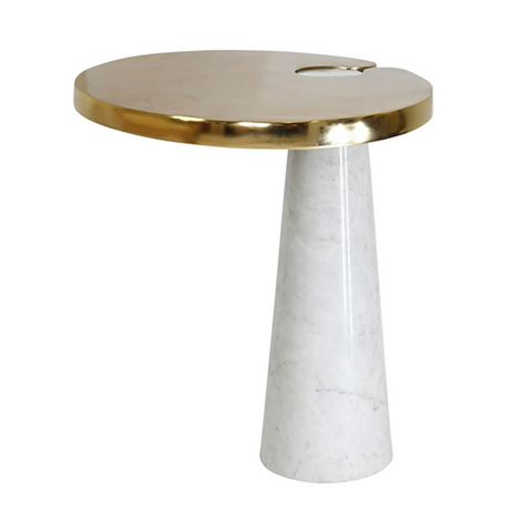 Fontaine Brass and Marble Side Table