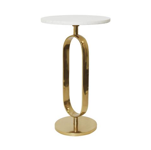Maura Brass and Marble Side Table