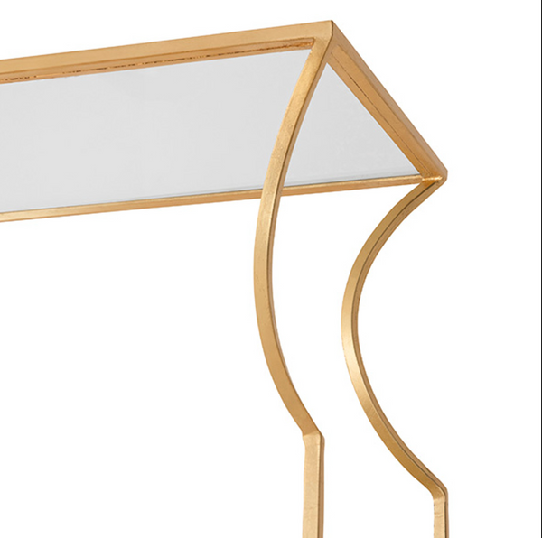 Dorothy Gold Leaf Etagère w/Glass Shelves