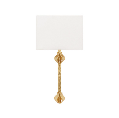 Worlds Away Linda Gold Leaf Wall Sconce