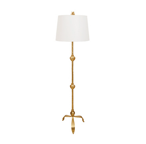 Belinda Tole Leaf Floor Lamp w/Shade - Gold Leaf or Matte White