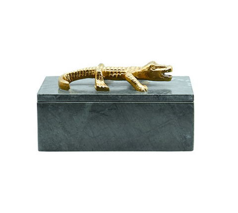 Worlds Away Allie Green Marble Box