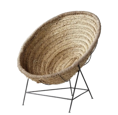 Seagrass & Iron Frame Lounge Chair - Matthew Izzo Collection