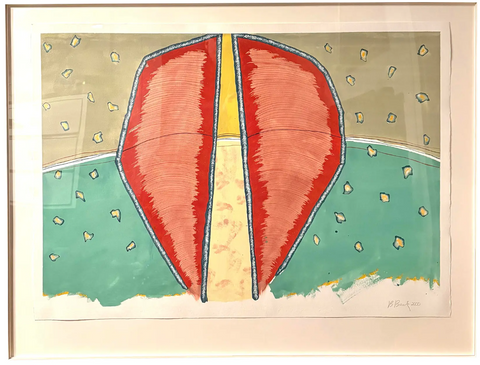 Barbara Beck 2000 Watercolor Painting on Paper in Original Wood Frame - Signed/Dated