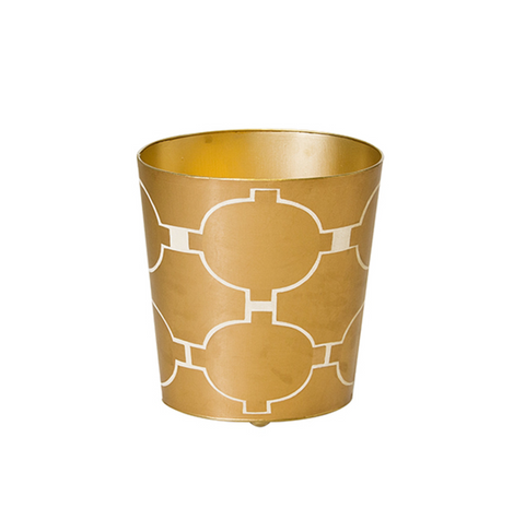 Acadia Gold Leaf Wastebasket