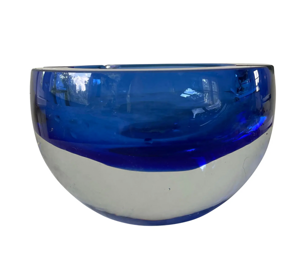 Vintage Blue Sommerso Murano Glass Ashtray