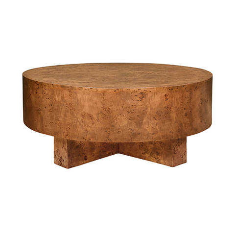 Oslo Dark Burlwood Round Coffee Table