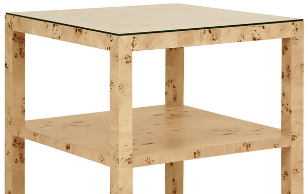 Amie Light Burlwood Side Table