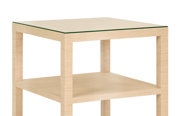 Amie Natural Grasscloth Side Table
