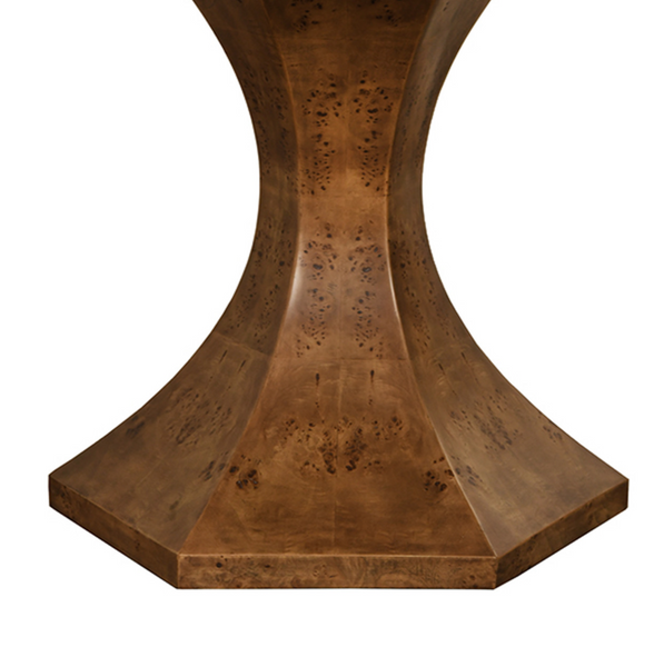 Bryce Dark Burlwood Hexagonal Base Dining Table
