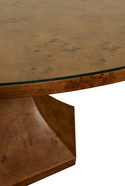 Bryce Dark Burlwood Hexagonal Base Dining Table